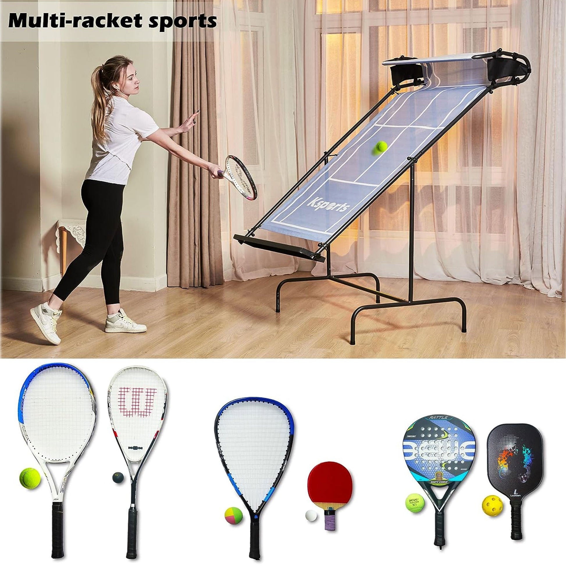 Ksports Racket Sports Indoor Outdoor Tennis Rebounder Net with Carry Bag, Blue - Angler's Pro Tackle & Outdoors