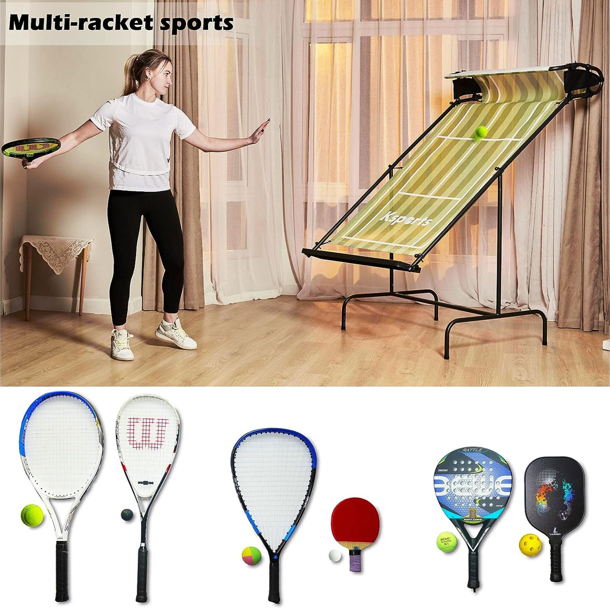 Ksports Racket Sports Indoor Outdoor Tennis Rebounder Net with Carry Bag, Green - Angler's Pro Tackle & Outdoors