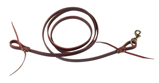 AJ Tack Latigo Leather Flat Roping Reins - 1/2in x 8ft