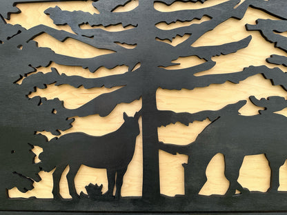 Bellewood Designs - Large Hidden Gun Storage Cabinet Horse Scene Wall Decor