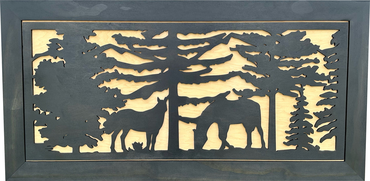 Bellewood Designs - Large Hidden Gun Storage Cabinet Horse Scene Wall Decor