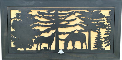 Bellewood Designs - Large Hidden Gun Storage Cabinet Horse Scene Wall Decor