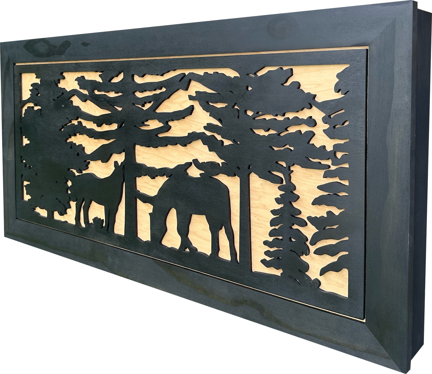 Bellewood Designs - Large Hidden Gun Storage Cabinet Horse Scene Wall Decor