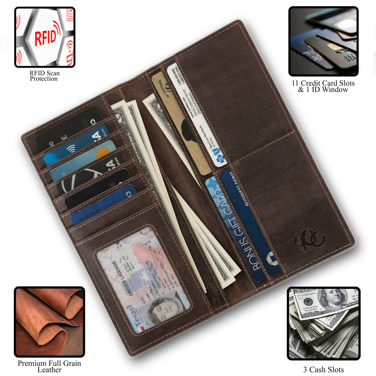 UC Leather Company Leather Rodeo Wallet