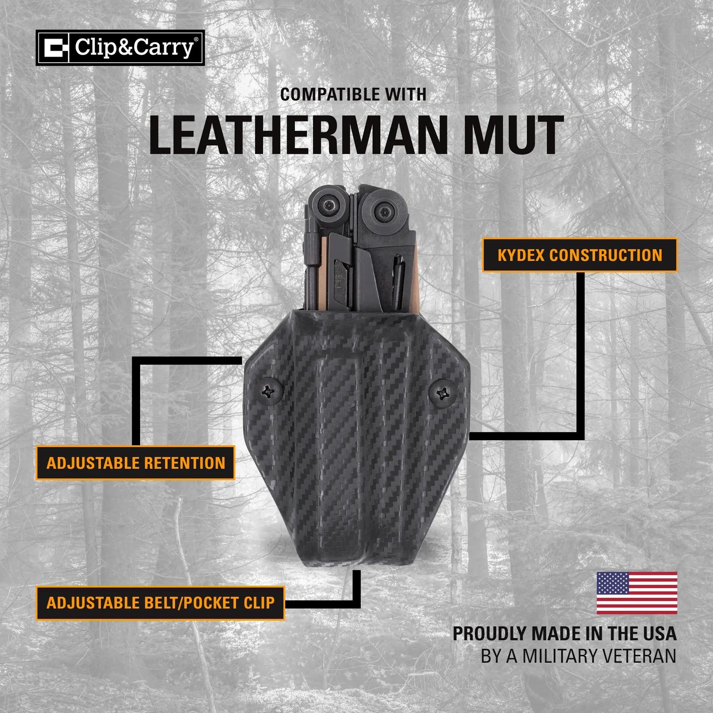 Clip & Carry Kydex Sheath for the Leatherman Mut