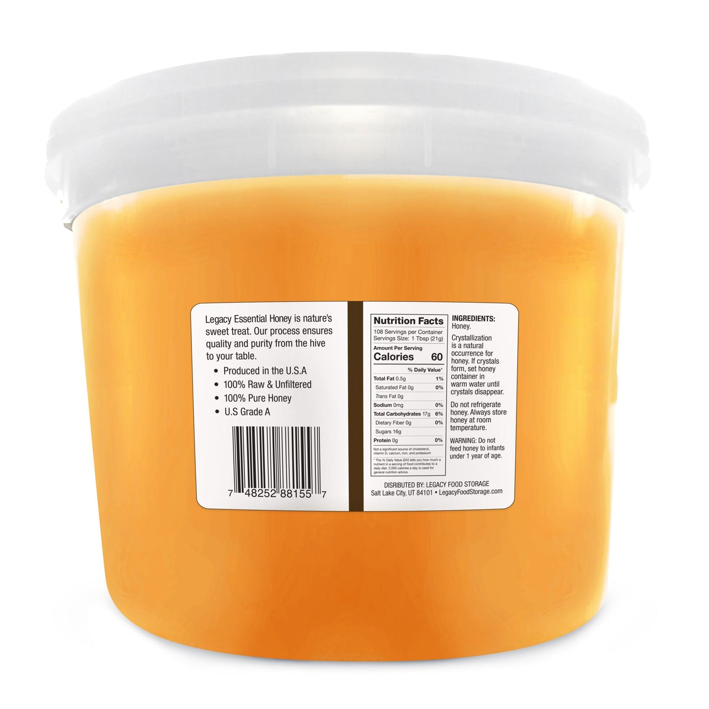 Legacy Food Storage 100% Pure Honey - Raw and Unfiltered - Angler's Pro Tackle & Outdoors