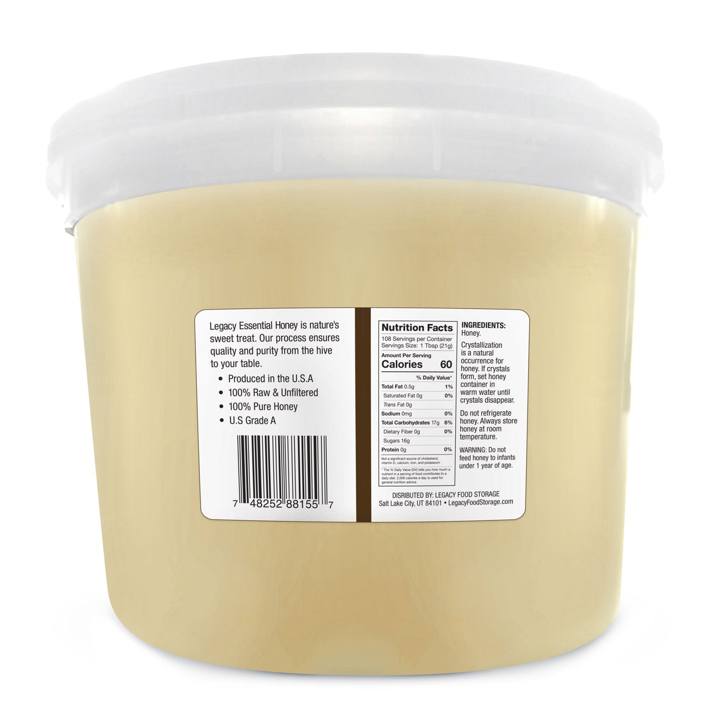 Legacy Food Storage 100% Pure Honey - Raw and Unfiltered - Angler's Pro Tackle & Outdoors