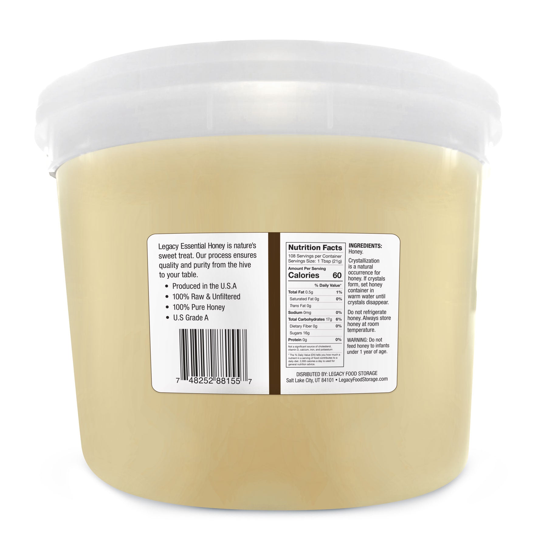 Legacy Food Storage 100% Pure Honey - Raw and Unfiltered - Angler's Pro Tackle & Outdoors