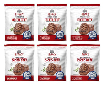 Legacy Food Storage 100% USDA Freeze Dried Beef Dices - Angler's Pro Tackle & Outdoors