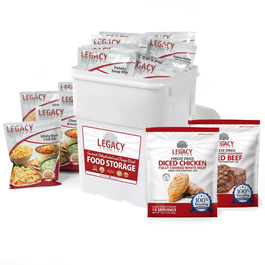 Legacy Food Storage 158 Serving Freeze Dried Chicken, Beef and Entree Combo Bucket - Angler's Pro Tackle & Outdoors