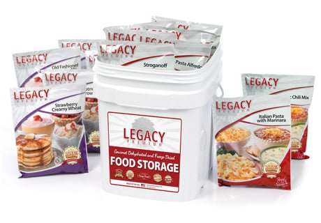 Legacy Food Storage 60 Serving Breakfast, Lunch, and Dinner Bucket - 18 lbs - Angler's Pro Tackle & Outdoors