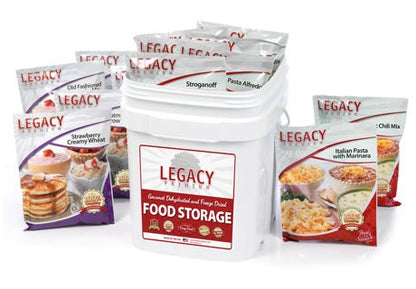 Legacy Food Storage 60 Serving Breakfast, Lunch, and Dinner Bucket - 18 lbs - Angler's Pro Tackle & Outdoors