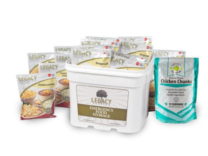 Legacy Food Storage 79 Serving Freeze Dried Chicken and Entree Combo Bucket - Angler's Pro Tackle & Outdoors