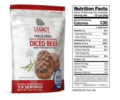 Legacy Food Storage Assorted 100% USDA Freeze Dried Meat Package - Angler's Pro Tackle & Outdoors