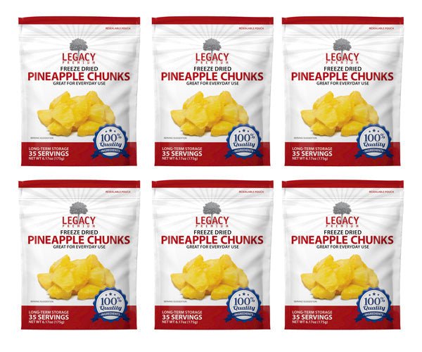 Legacy Food Storage Bulk Freeze Dried Pineapple Chunks - Angler's Pro Tackle & Outdoors