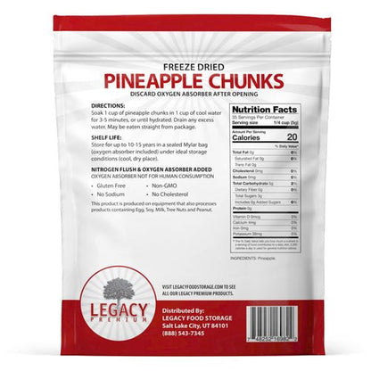 Legacy Food Storage Bulk Freeze Dried Pineapple Chunks - Angler's Pro Tackle & Outdoors