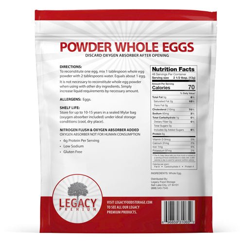 Legacy Food Storage Bulk Whole Egg Powder - Angler's Pro Tackle & Outdoors