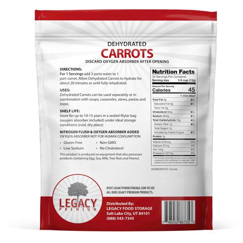 Legacy Food Storage Dehydrated Carrots - Angler's Pro Tackle & Outdoors