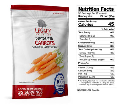 Legacy Food Storage Dehydrated Carrots - Angler's Pro Tackle & Outdoors