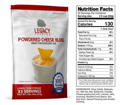 Legacy Food Storage Dried Cheese Powder - Angler's Pro Tackle & Outdoors