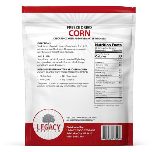 Legacy Food Storage Emergency Food Storage Corn - Angler's Pro Tackle & Outdoors