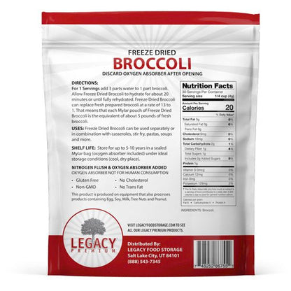 Legacy Food Storage Freeze Dried Broccoli - Angler's Pro Tackle & Outdoors