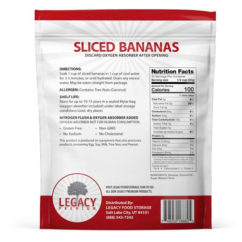Legacy Food Storage Freeze Dried Sliced Banana - Angler's Pro Tackle & Outdoors