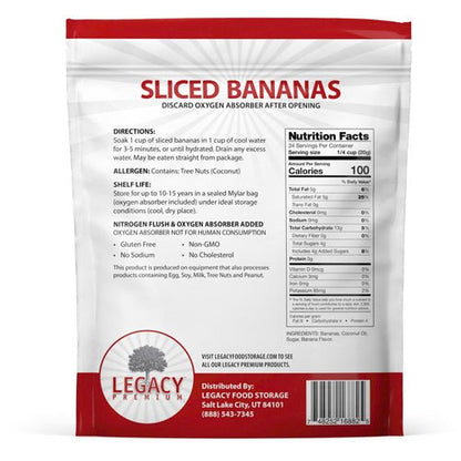 Legacy Food Storage Freeze Dried Sliced Banana - Angler's Pro Tackle & Outdoors