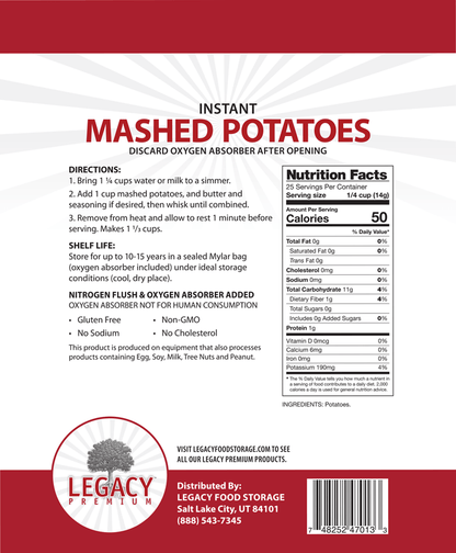 Legacy Food Storage Instant Mashed Potatoes - Angler's Pro Tackle & Outdoors