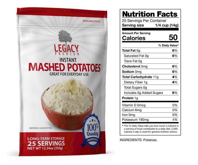 Legacy Food Storage Instant Mashed Potatoes - Angler's Pro Tackle & Outdoors