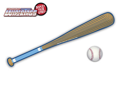 Light Blue & Royal Baseball Bat WiperTags with Ball Decal - Angler's Pro Tackle & Outdoors