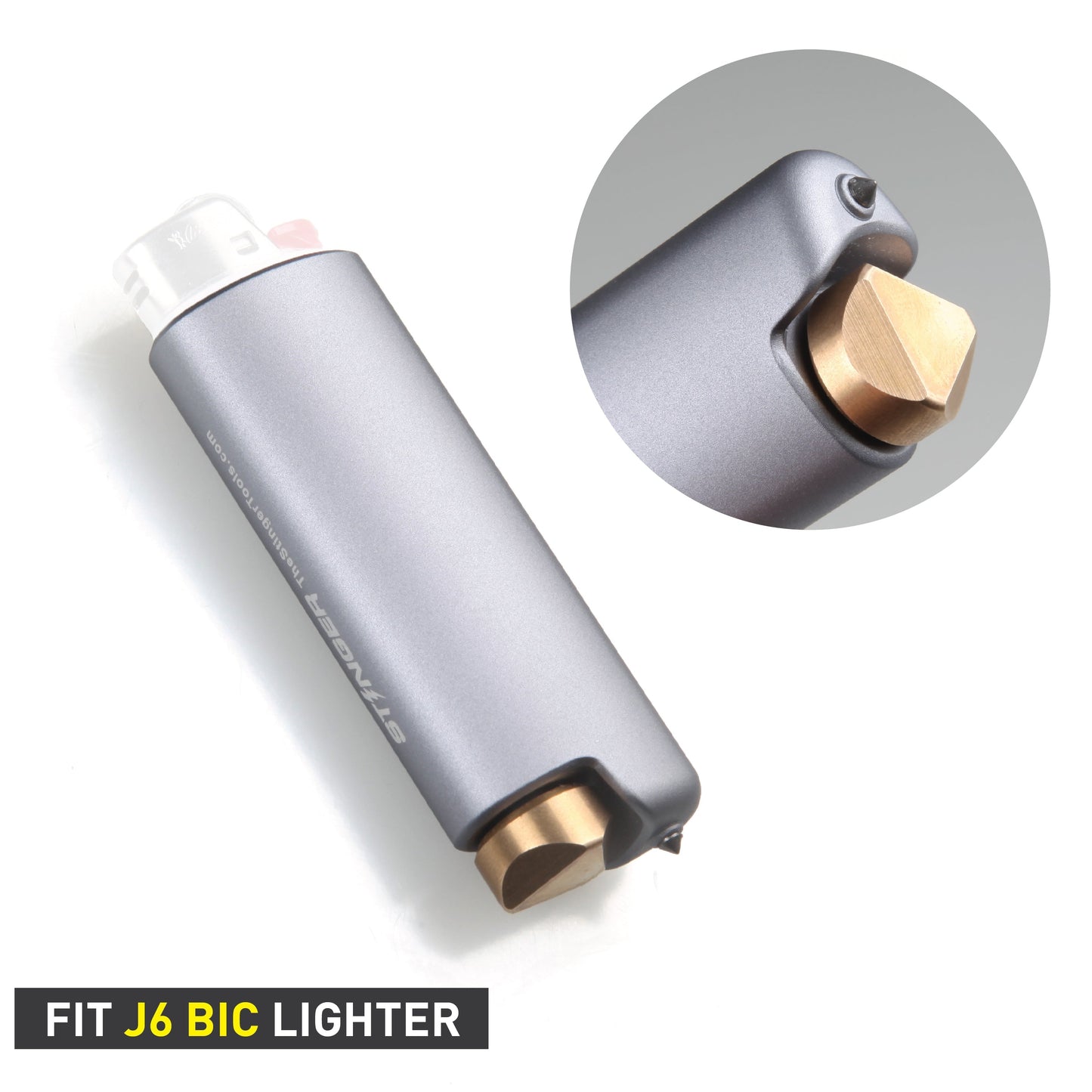 Stinger Survival Tools BIC Full Size Lighter Case J6 w/ Glass Break