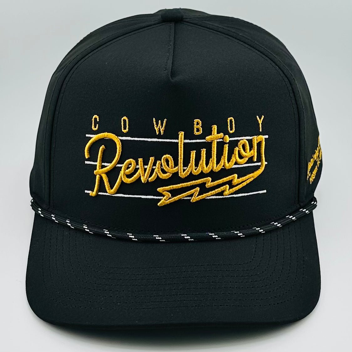 “Lightning" Black & Gold - Cowboy Revolution 5 - panel Performance Hat - Angler's Pro Tackle & Outdoors