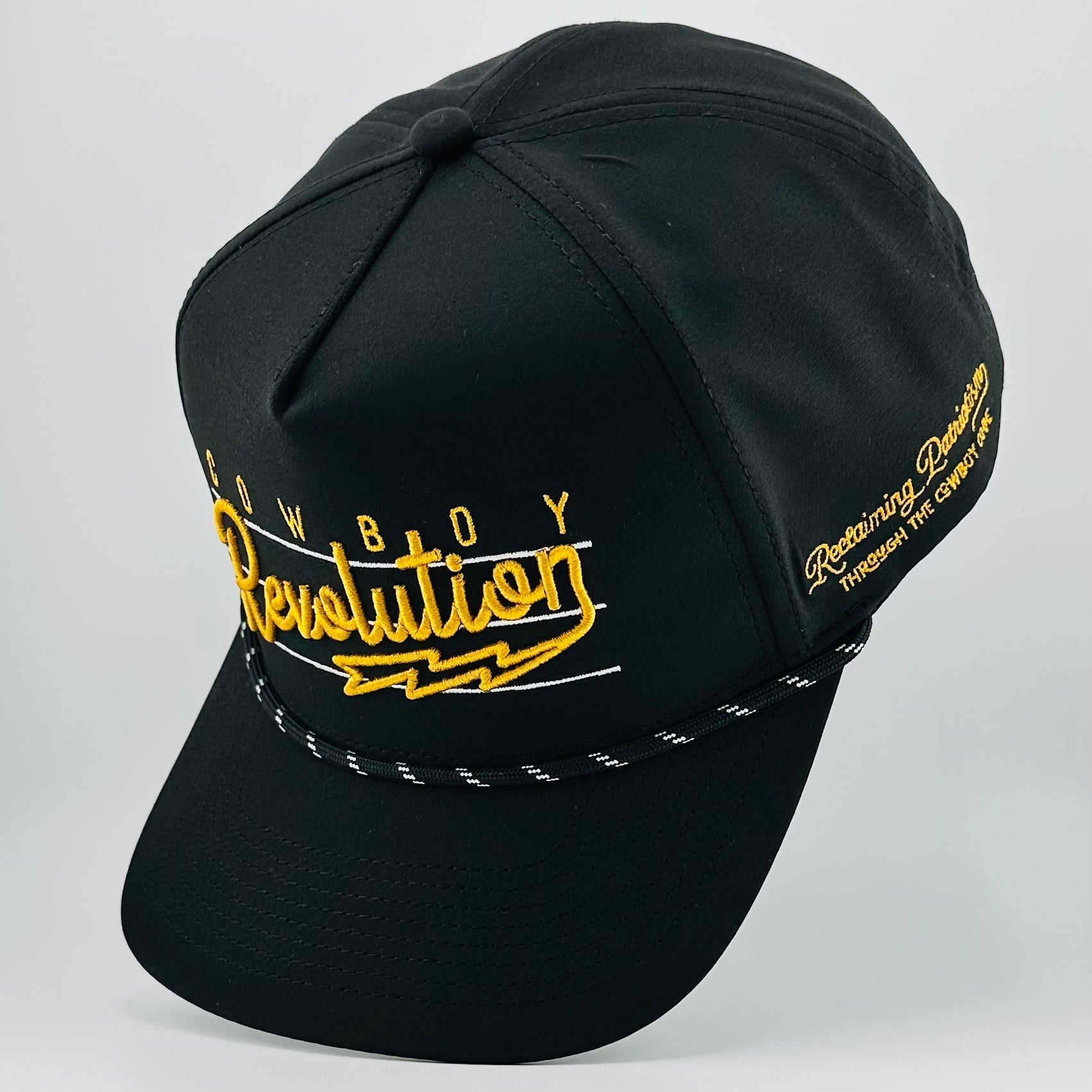 “Lightning" Black & Gold - Cowboy Revolution 5 - panel Performance Hat - Angler's Pro Tackle & Outdoors