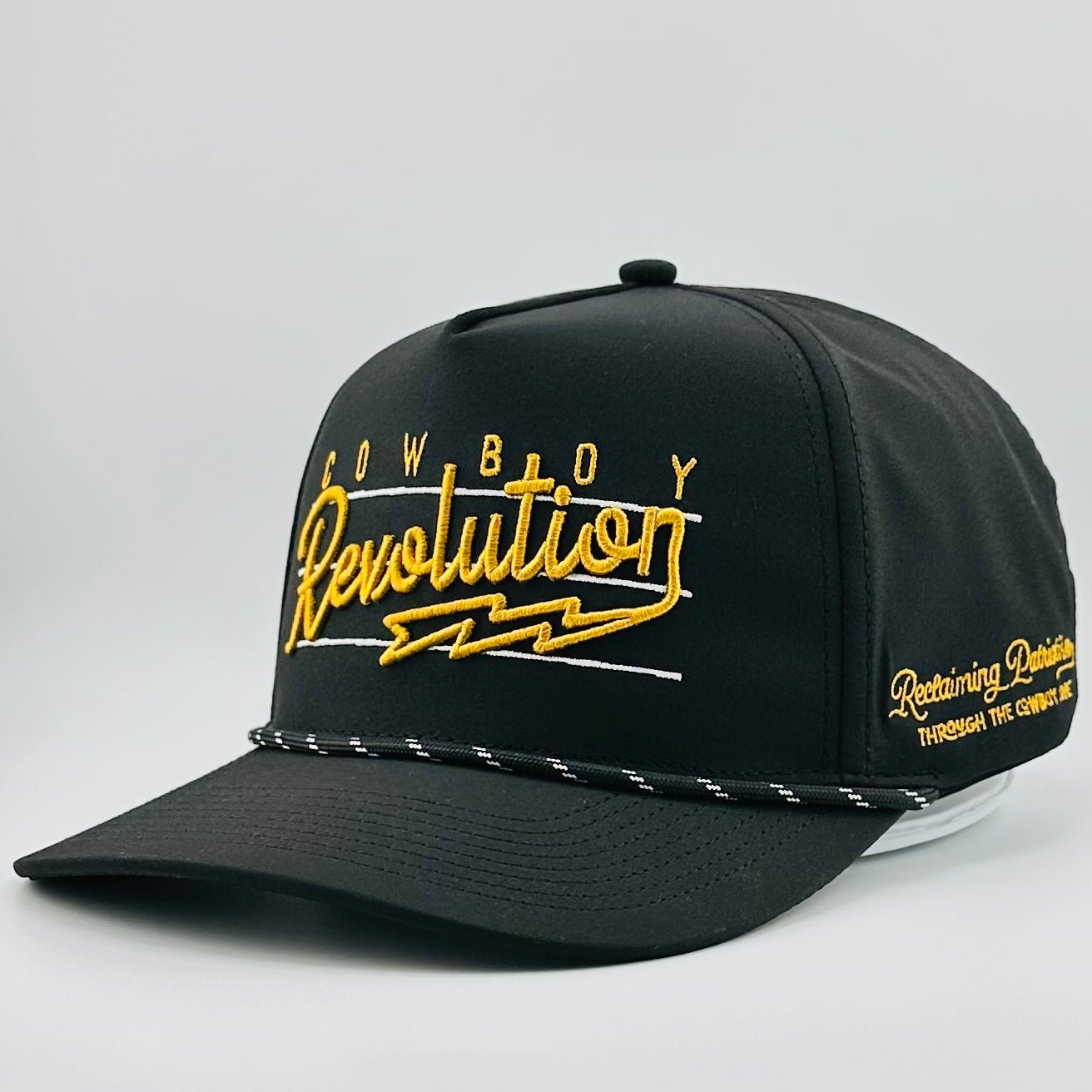 “Lightning" Black & Gold - Cowboy Revolution 5 - panel Performance Hat - Angler's Pro Tackle & Outdoors