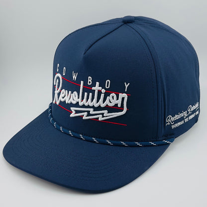 “Lightning" Navy Blue - Cowboy Revolution 5 - panel Performance Hat - Angler's Pro Tackle & Outdoors