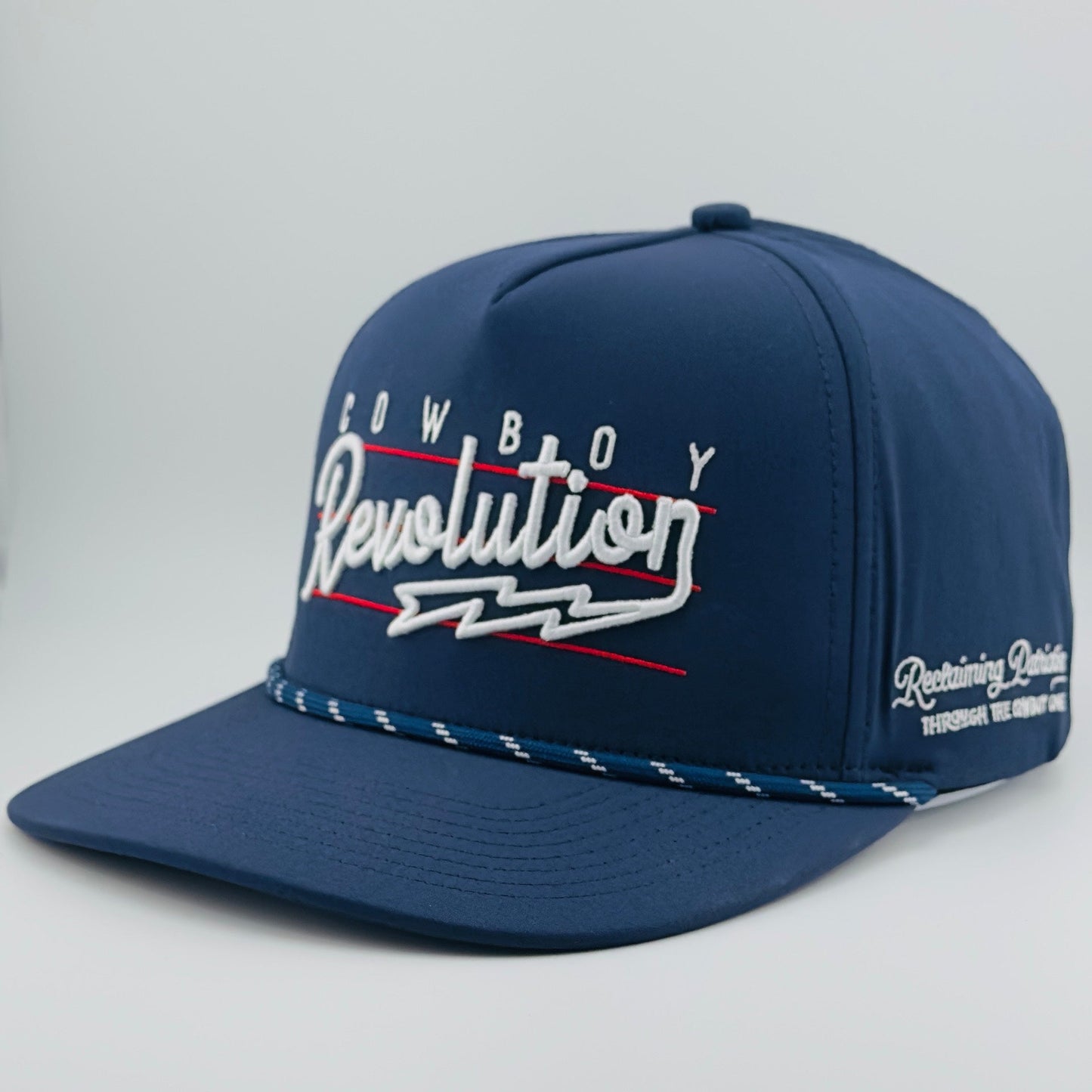 “Lightning" Navy Blue - Cowboy Revolution 5 - panel Performance Hat - Angler's Pro Tackle & Outdoors