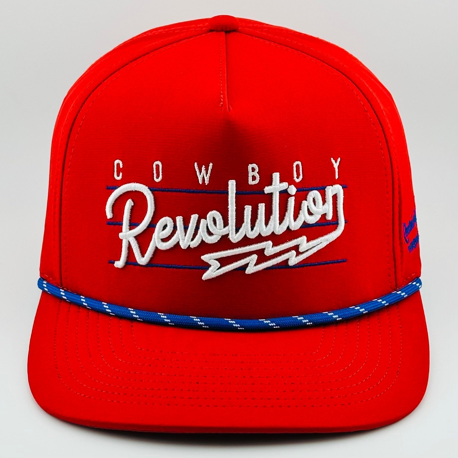 “Lightning" Red, White, and Blue - Cowboy Revolution 5 - panel Performance Hat - Angler's Pro Tackle & Outdoors