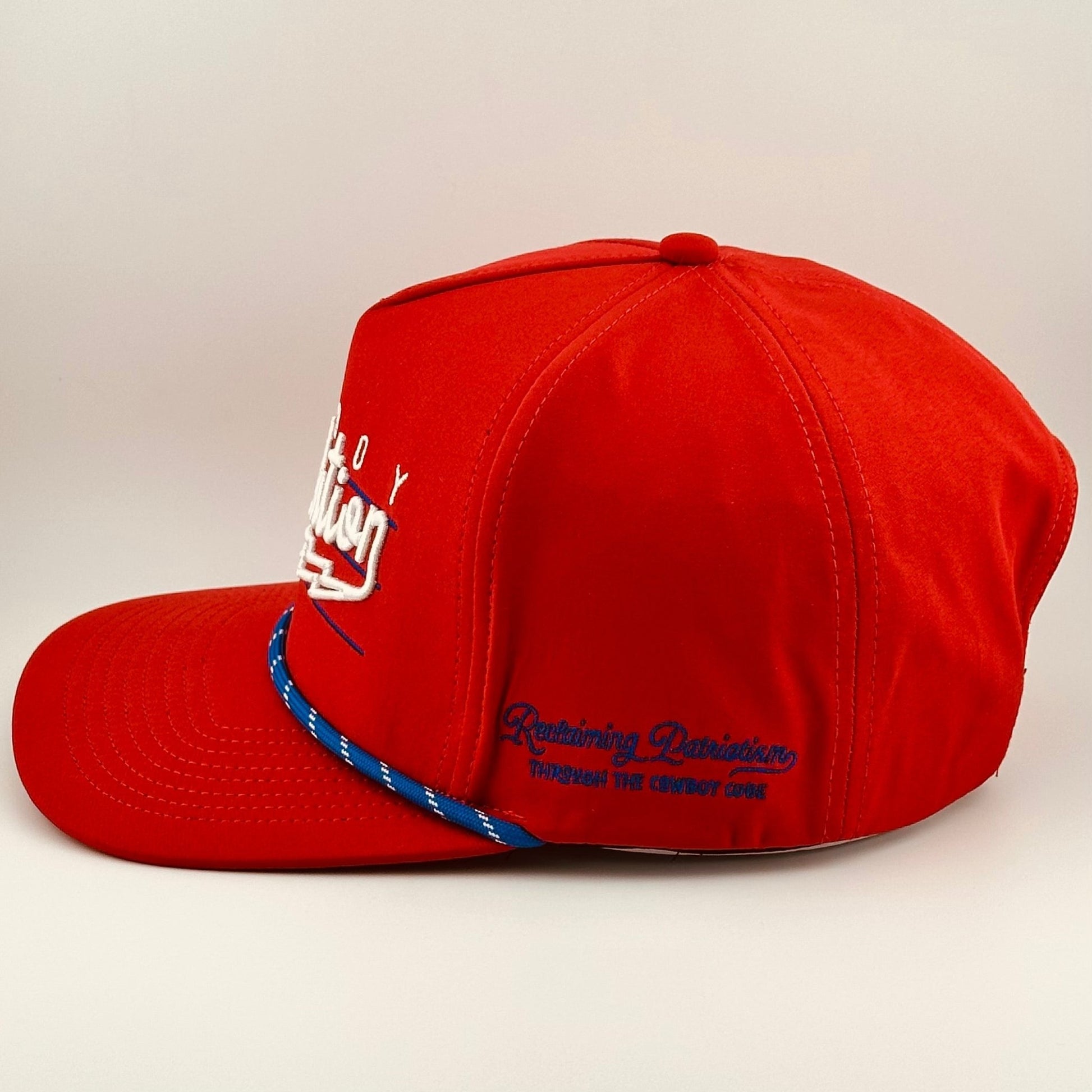 “Lightning" Red, White, and Blue - Cowboy Revolution 5 - panel Performance Hat - Angler's Pro Tackle & Outdoors