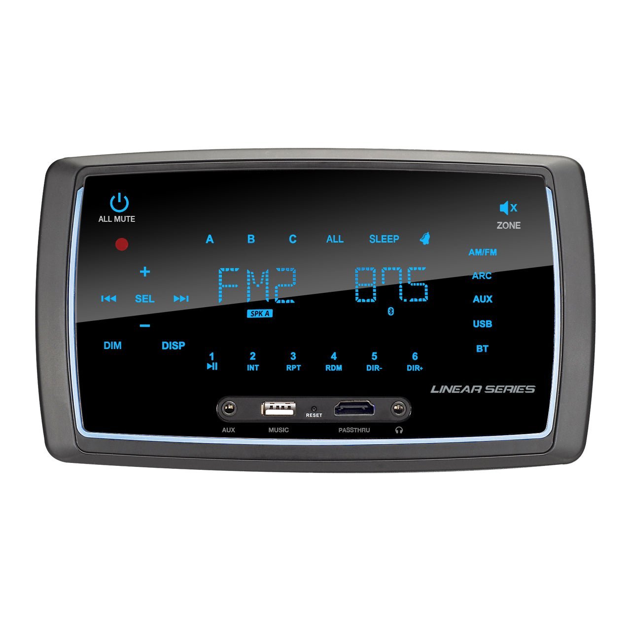 Magnadyne Linear Series RV6400S | Wall Mount Touch Screen Single Din AM/FM/BT/3-Zone Receiver