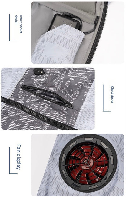 LITEGUEST Cooling Fan Jacket with LED Light Stay Cool for Outdoor - Angler's Pro Tackle & Outdoors