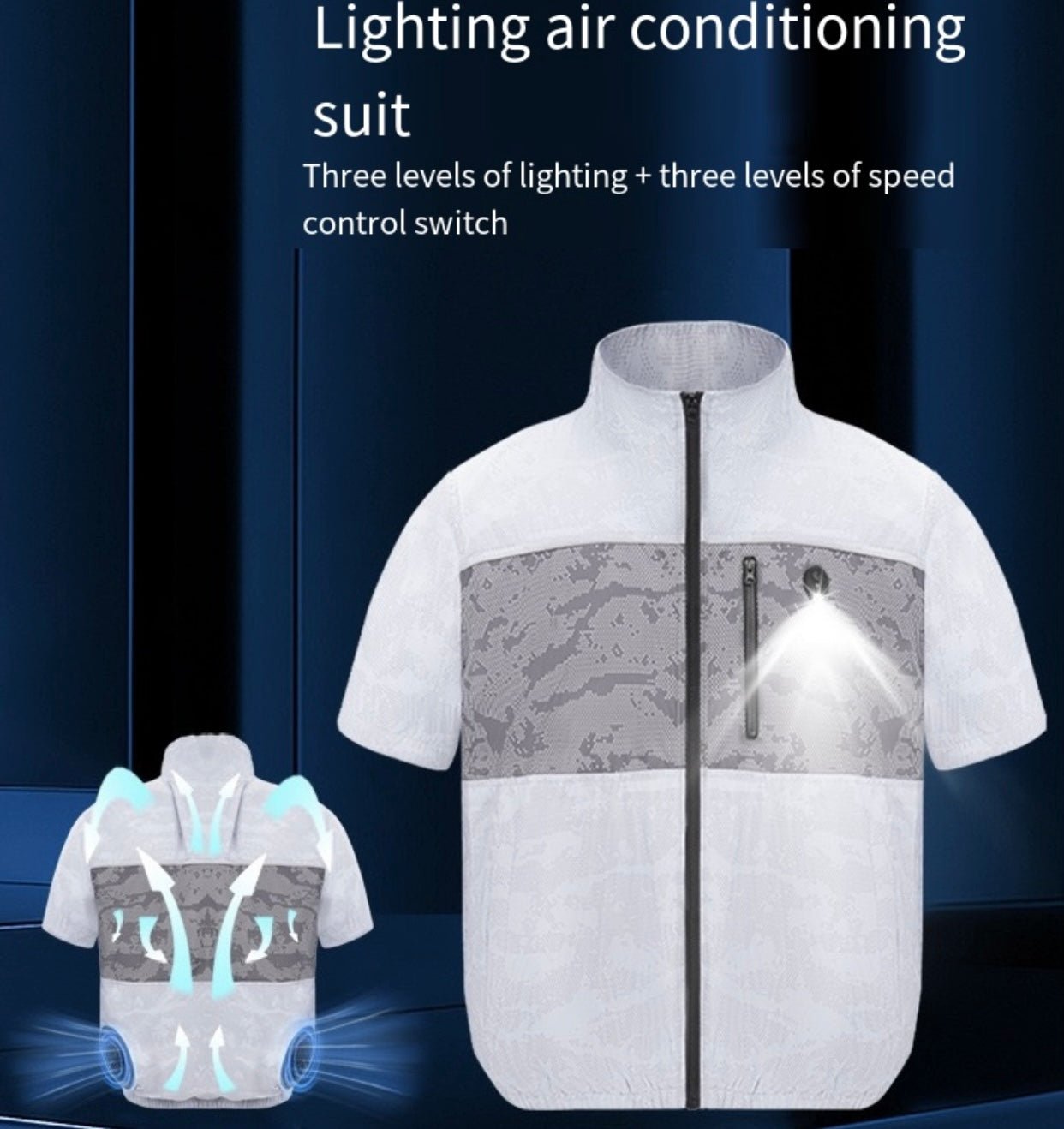 LITEGUEST Cooling Fan Jacket with LED Light Stay Cool for Outdoor - Angler's Pro Tackle & Outdoors