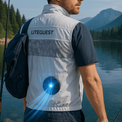 LITEGUEST Cooling Fan Jacket with LED Light Stay Cool for Outdoor - Angler's Pro Tackle & Outdoors