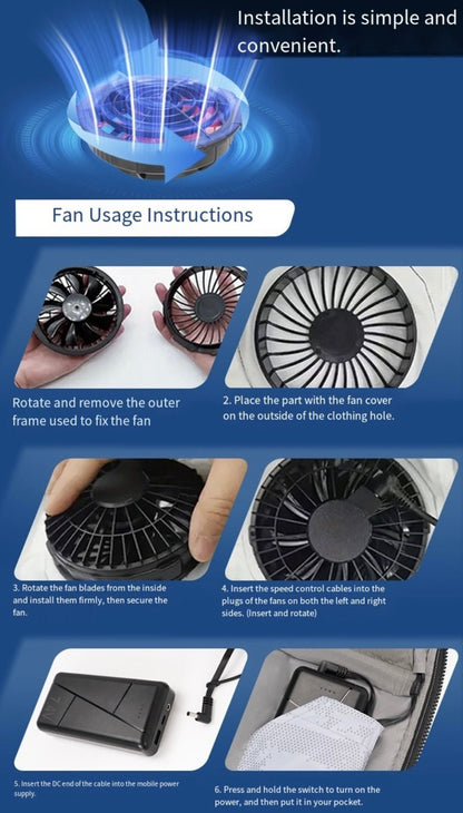 LITEGUEST Cooling Fan Jacket with LED Light Stay Cool for Outdoor - Angler's Pro Tackle & Outdoors