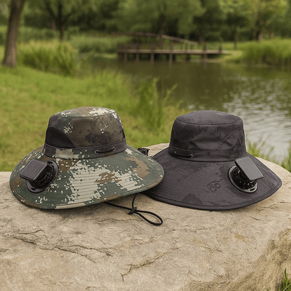 LITEGUEST Solar - Powered Fan Cooling Hat Dual - Fan Wide - Brim Protection - Angler's Pro Tackle & Outdoors