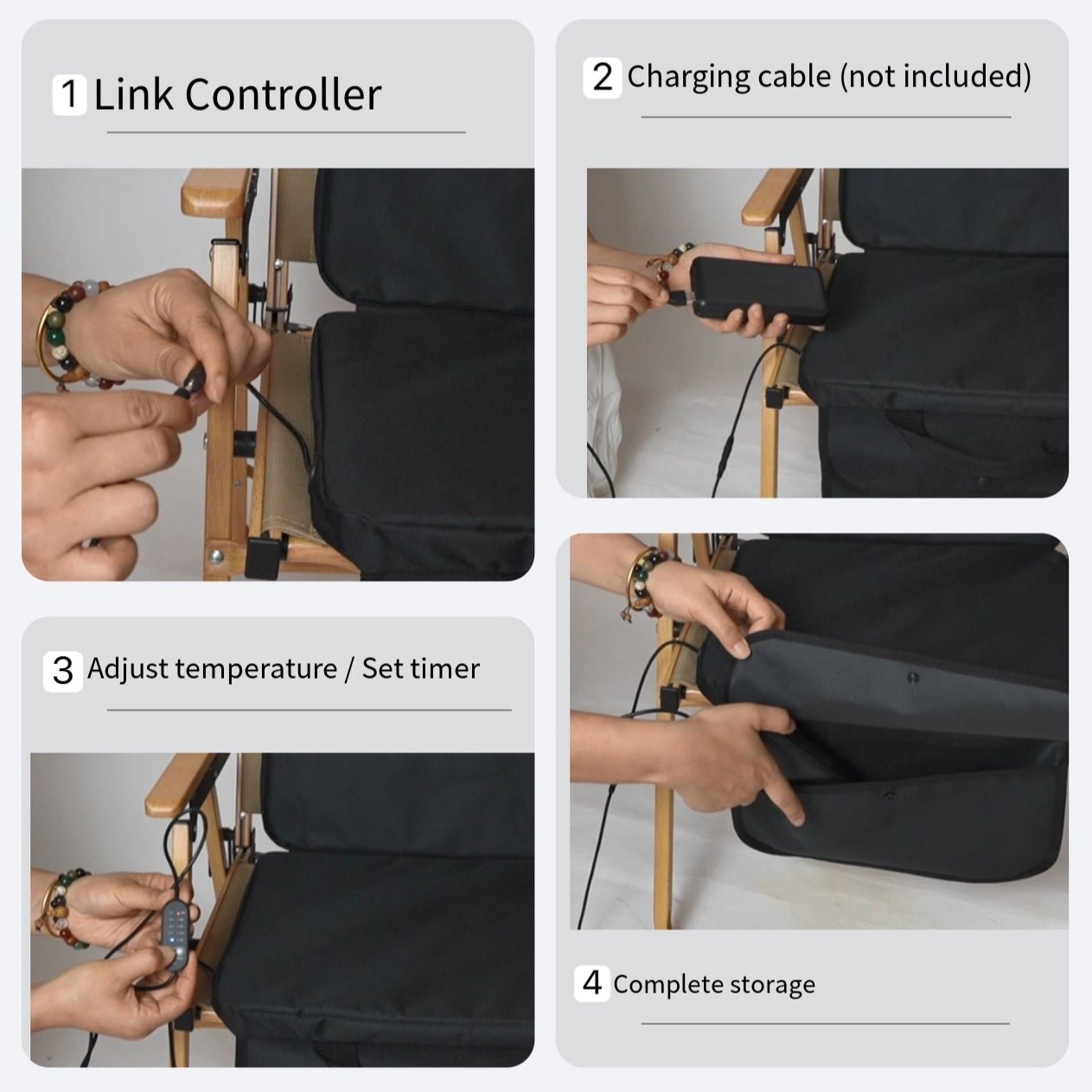LITEGUEST USB Heated Stadium Seat Cushion Foldable Portable Chair Pad - Angler's Pro Tackle & Outdoors