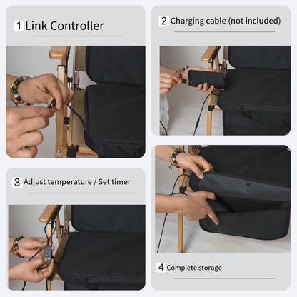 LITEGUEST USB Heated Stadium Seat Cushion Foldable Portable Chair Pad - Angler's Pro Tackle & Outdoors