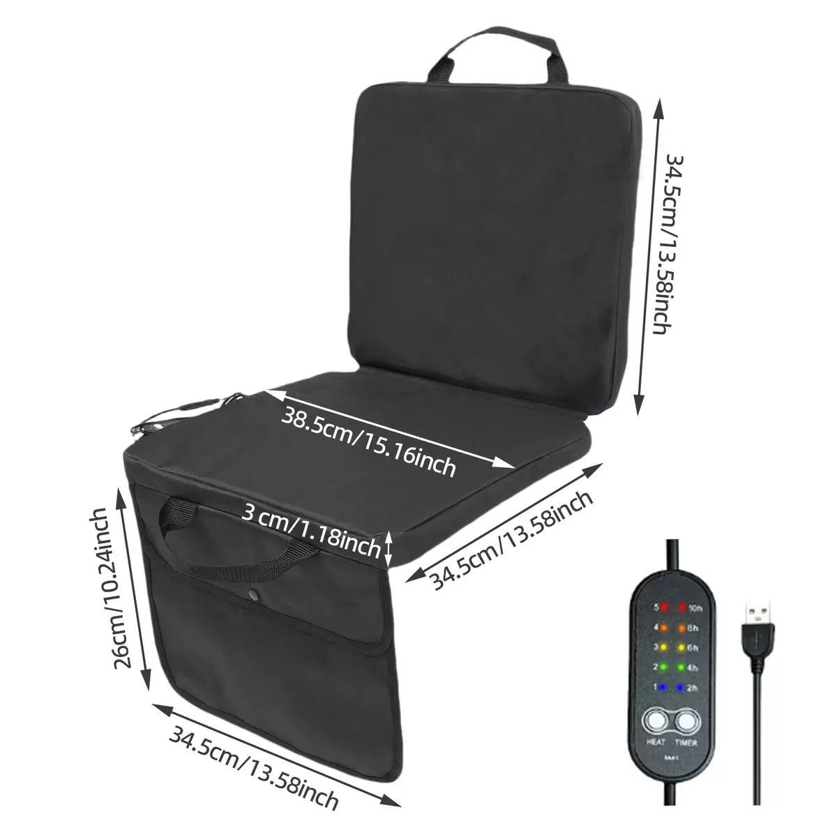 LITEGUEST USB Heated Stadium Seat Cushion Foldable Portable Chair Pad - Angler's Pro Tackle & Outdoors