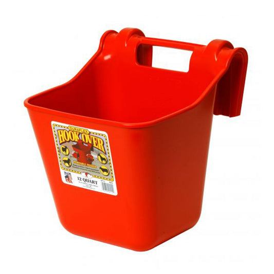 Little Giant 12 Quart Mountable Livestock & Pet Hook Over Bucket Feeder, Red - Angler's Pro Tackle & Outdoors