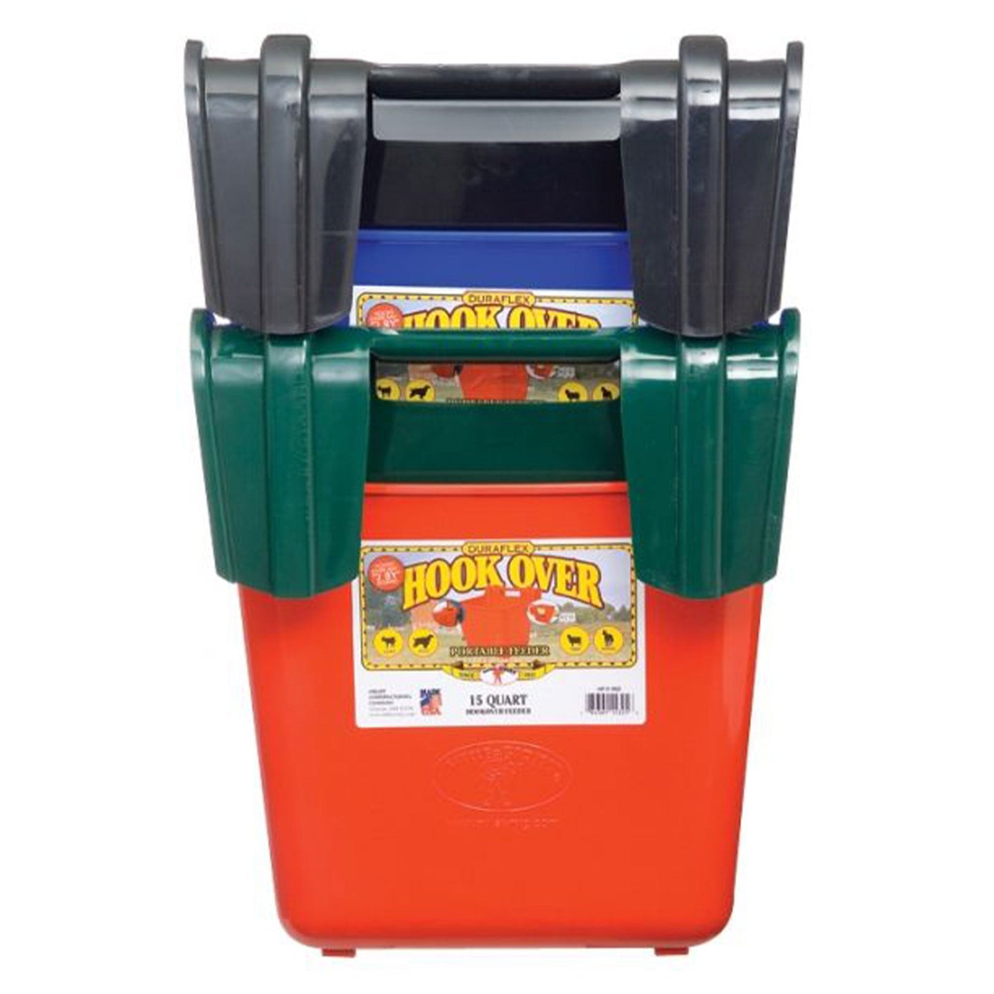 Little Giant 15 Quart Mountable Livestock & Pet Hook Over Bucket Feeder, Red - Angler's Pro Tackle & Outdoors